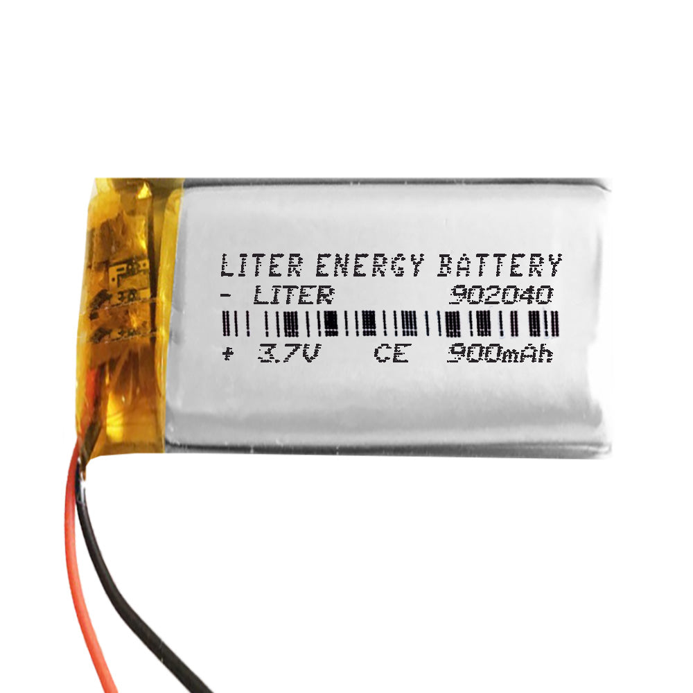 Batería 902040 LiPo 3.7V 900mAh 3.33Wh 1S 5C Liter Energy Battery para Electrónica Recargable teléfono portátil vídeo smartwatch reloj GPS - No apta para Radio Control 42x20x9mm (900mAh|902040)