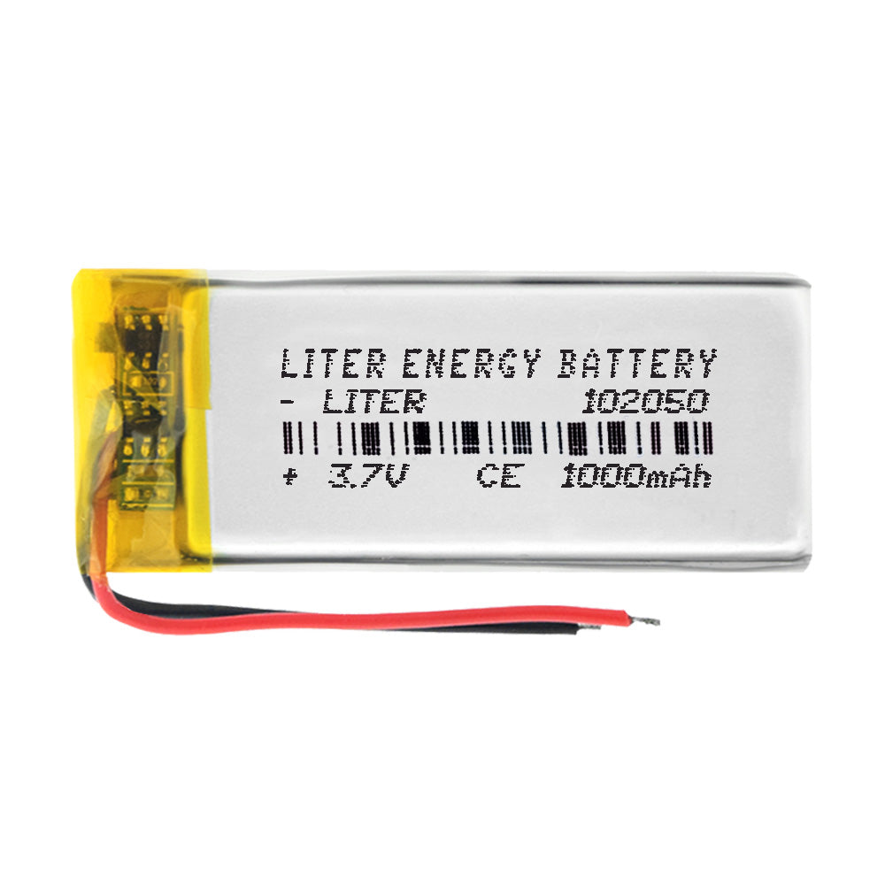 Batería 102050 LiPo 3.7V 1000mAh 3.7Wh 1S 5C Liter Energy Battery para Electrónica Recargable teléfono portátil vídeo smartwatch reloj GPS - No apta para Radio Control 52x20x10mm (1000mAh|102050)