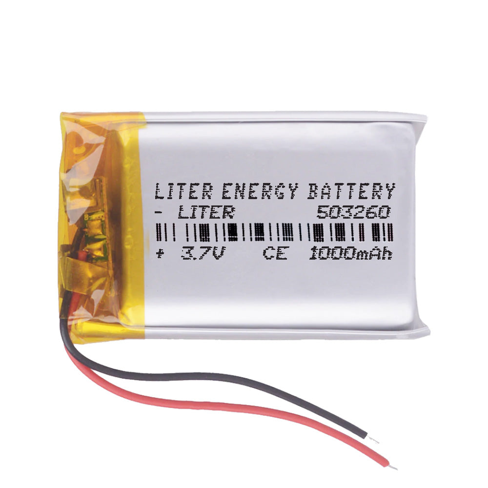 Batería 503260 LiPo 3.7V 1000mAh 3.7Wh 1S 5C Liter Energy Battery para Electrónica Recargable teléfono portátil vídeo smartwatch reloj GPS - No apta para Radio Control 62x32x5mm (1000mAh|503260)