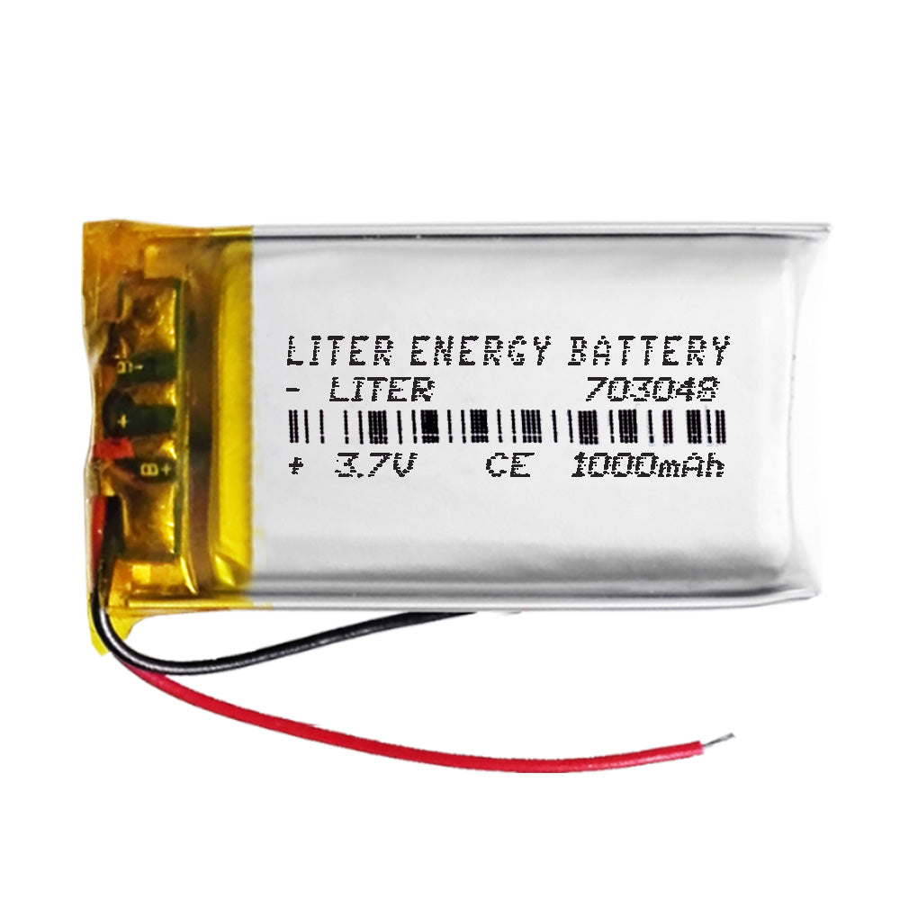 Batería 703048 LiPo 3.7V 1000mAh 3.7Wh 1S 5C Liter Energy Battery para Electrónica Recargable teléfono portátil vídeo smartwatch reloj GPS - No apta para Radio Control 50x30x7mm (1000mAh|703048)