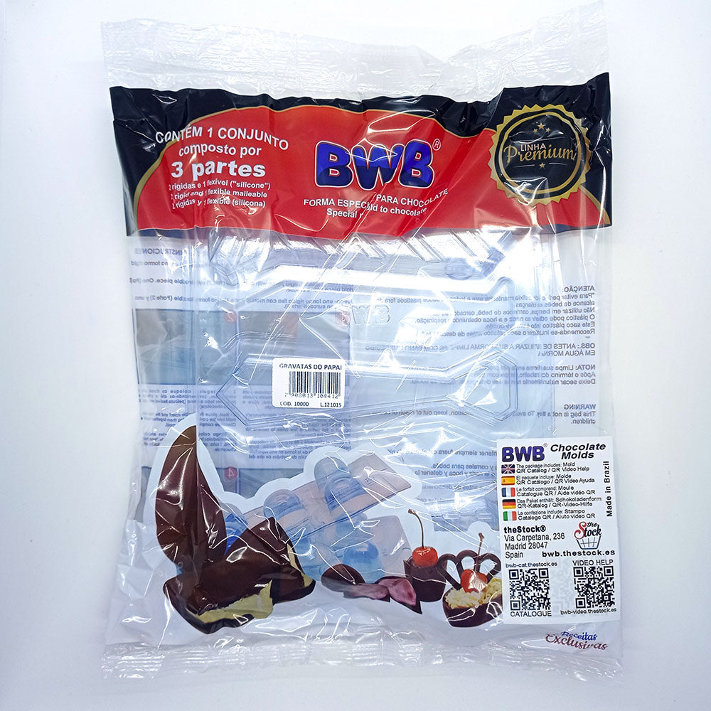 BWB 10000 Molde Corbatas del papá Especial 3 partes Forma con silicona chocolate