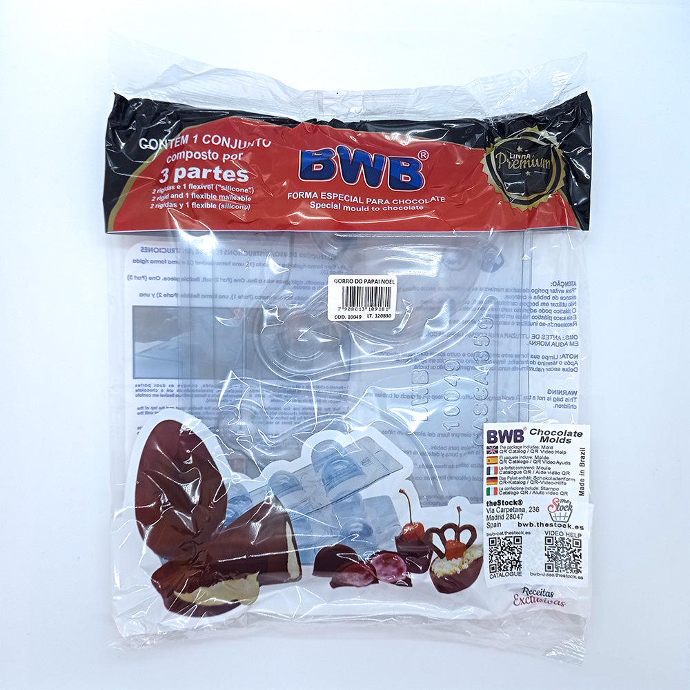 BWB 10049 Molde Navidad Gorro Santa Claus Especial 3 partes Forma con silicona