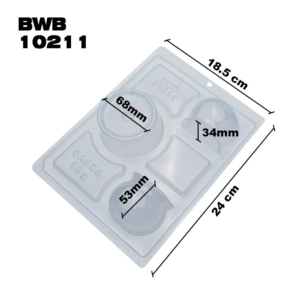 BWB 10211 Molde Caldero con tapa Especial 3 partes Forma con silicona chocolate