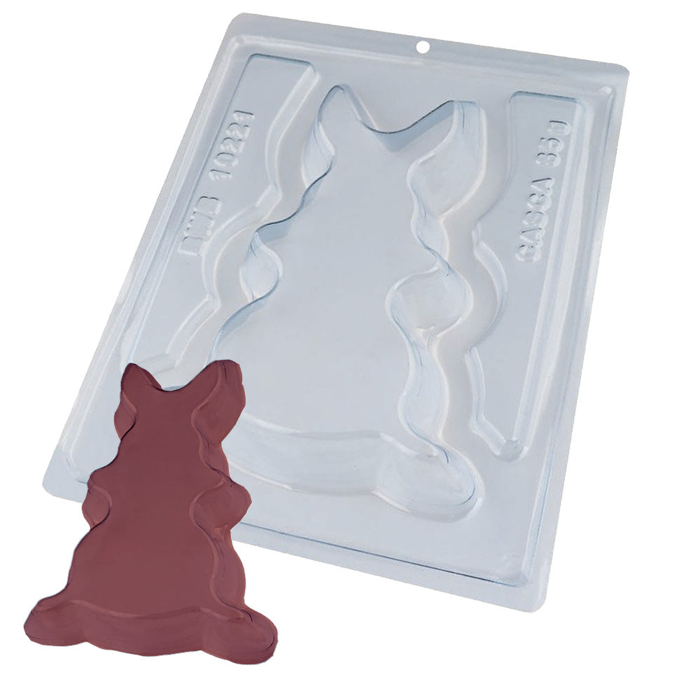 BWB 10221 Molde Conejo para llenar Especial 3 partes Forma con silicona para chocolate caliente de 1 Cavidad 85-340g Plástico PET Tridimensional Accesorios y utensilios de reposteria
