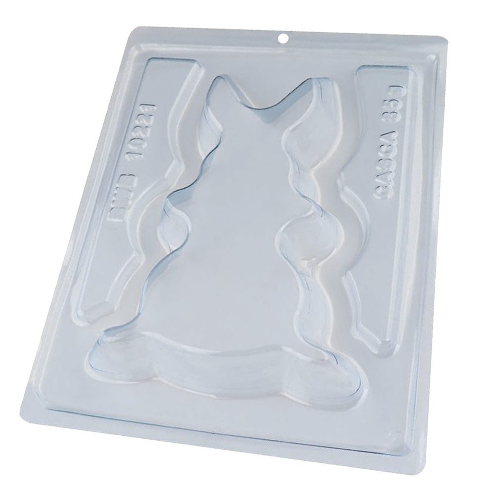 BWB 10221 Molde Conejo para llenar Especial 3 partes Forma con silicona para chocolate caliente de 1 Cavidad 85-340g Plástico PET Tridimensional Accesorios y utensilios de reposteria