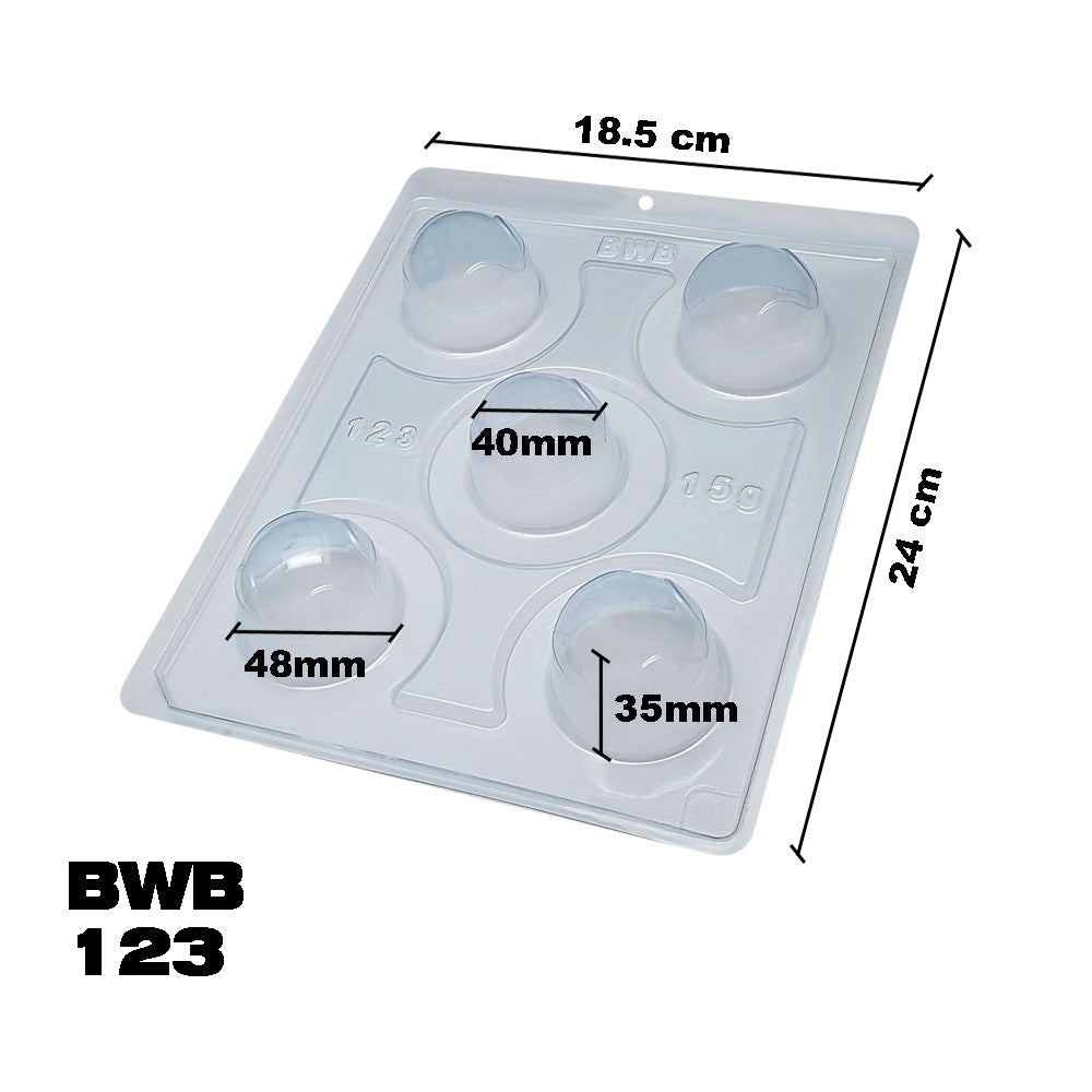 BWB 123 Molde Especial 3 partes Trufas y bombones Trébol Forma con silicona para chocolate caliente de 5 Cavidades 15-45g Plástico PET Tridimensional Accesorios y utensilios reposteria