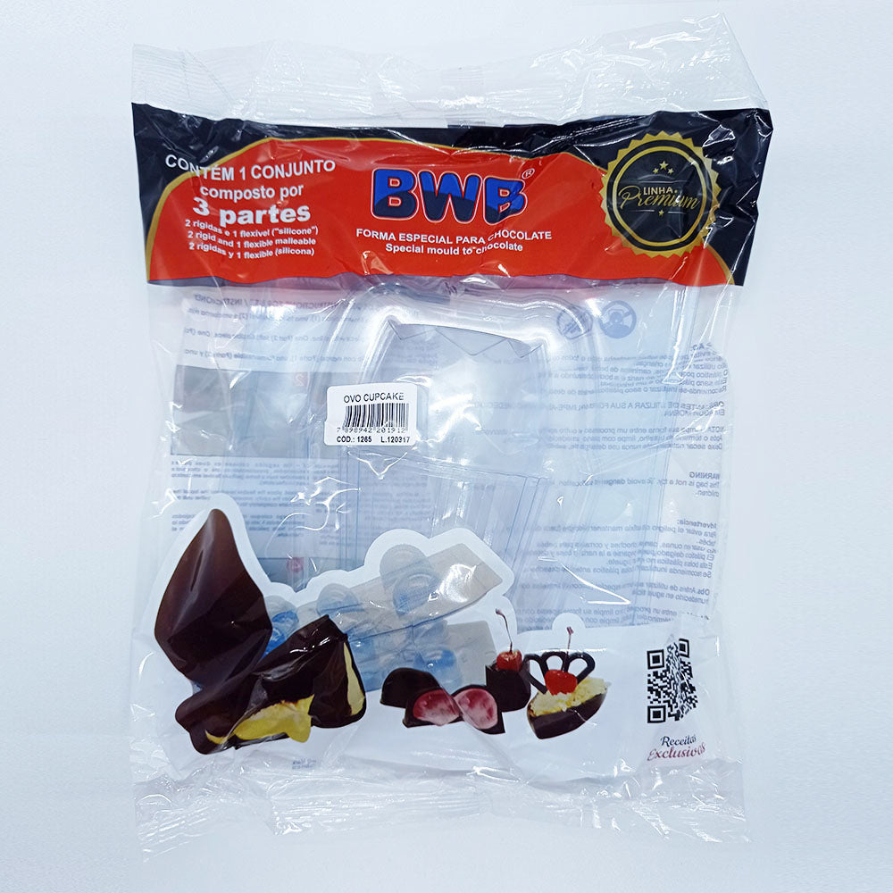 BWB 1265 Molde Especial 3 partes Huevo cupcake Forma con silicona para chocolate caliente de 1 Cavidades 90-250g Plástico PET Tridimensional Accesorios y utensilios de reposteria