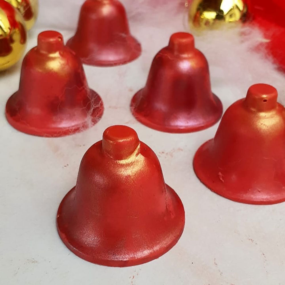 BWB 129 Molde Navidad Campana Especial 3 partes Forma con silicona para chocolate caliente de 5 Cavidades 10-36g de Plástico PET Tridimensional Accesorios y utensilios de reposteria