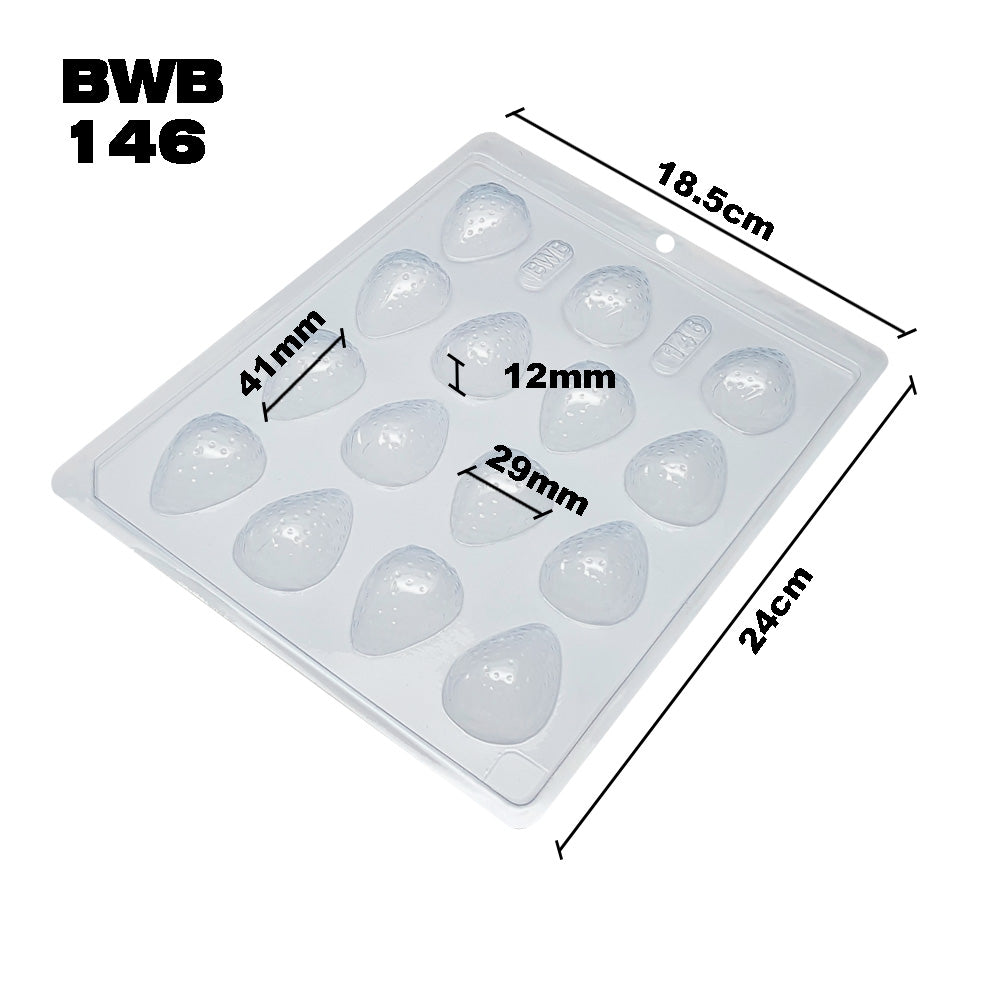 BWB 146 Molde Bombón Fresa caracol para chocolate caliente Forma Simples 20 Cavidades 13g Material Plástico PET Transparente Tridimensional Bombones Accesorios y utensilios de reposteria
