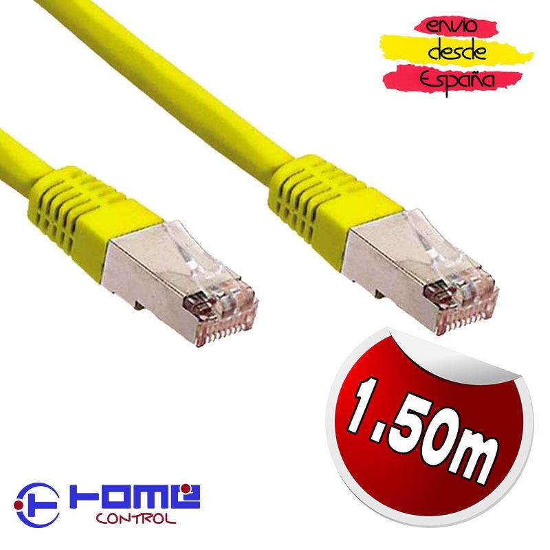 1.50m RJ45 Cable Ethernet Cat5e completamente blindado enganche Plomo Amarillo