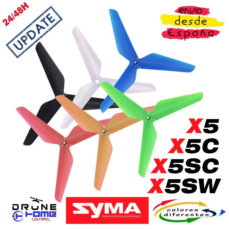 Hélice Update SYMA X5 X5C X5SC X5SW Hélices Actualización Syma Tres palas drone