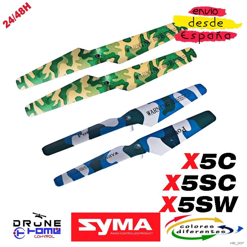 Camuflado SYMA X5C X5SC X5SW Hoja hélice. Drone hélice. Nuevo. Envió España.