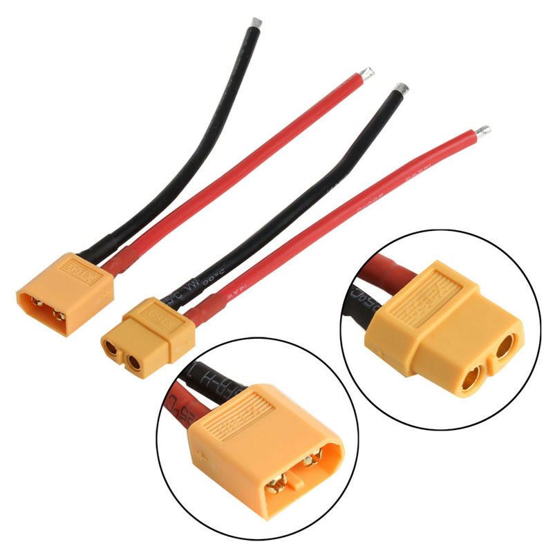 XT60 Conector 14AWG Macho/Hembra Quadcopter Multicopter RC FPV Batería Lipo RC