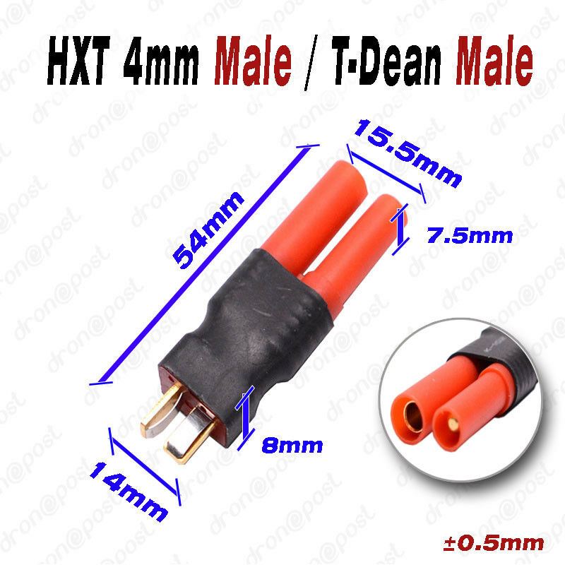 Conector HXT 4mm Male to T-Dean Male Plug Quadcopter Multicopter Batería Lipo RC