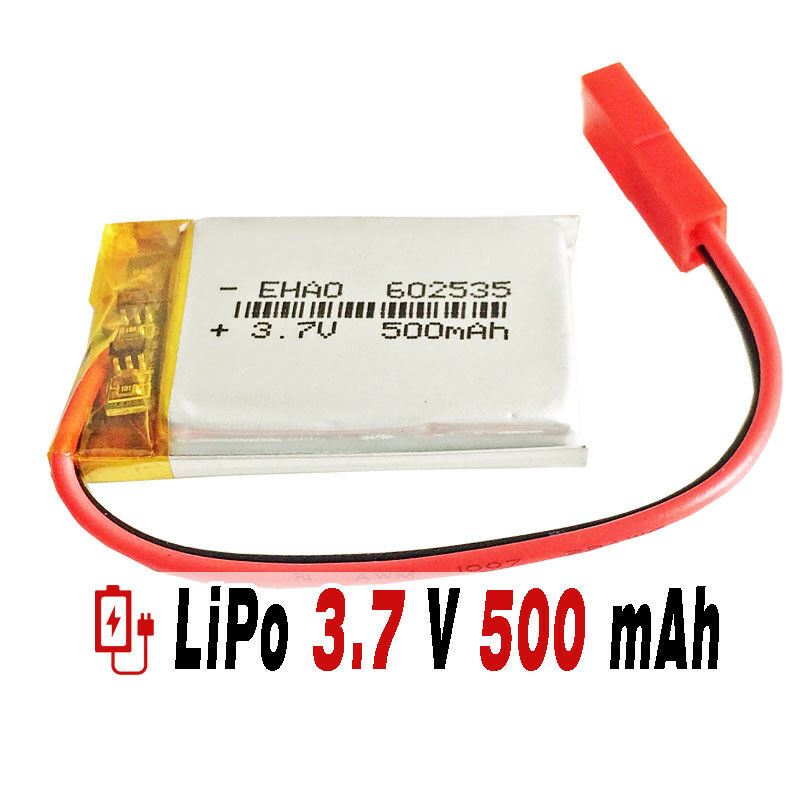 BATERIA 602535 LiPo 3.7V 500mAh Conector JST 2 Pins Mp4 GPS Bluetooth Tablet Mp3