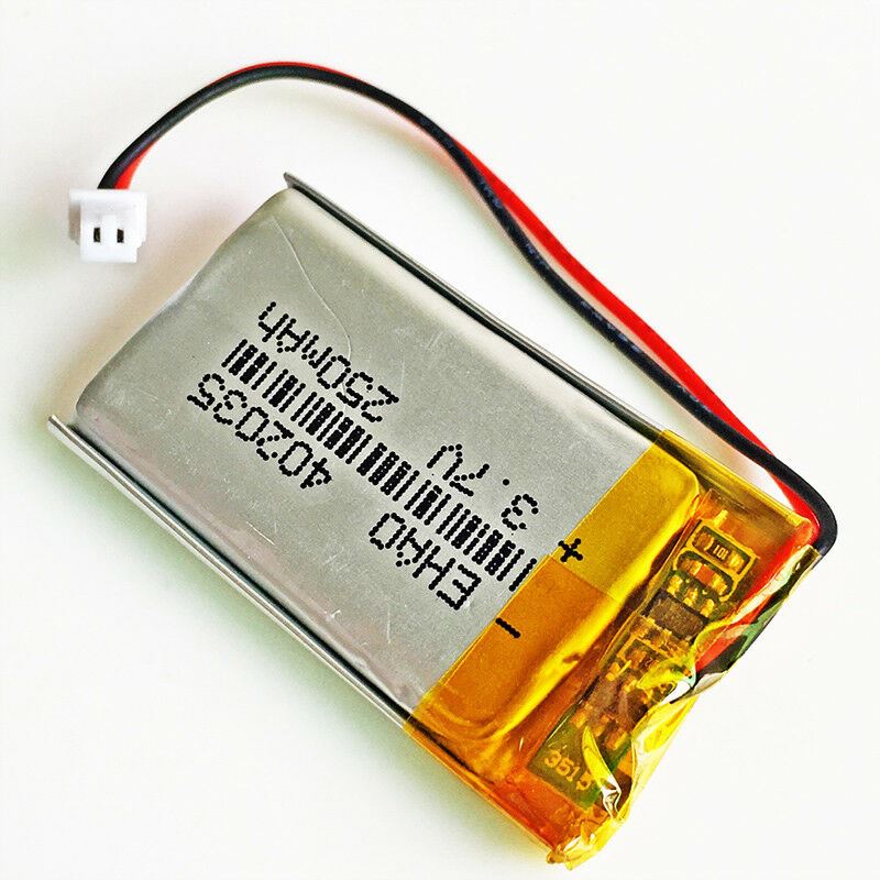 BATERIA 402035 LiPo 3.7V 250mAh Conector JST-PH 1.25mm 2 Pins mp4 GPS bluetooth