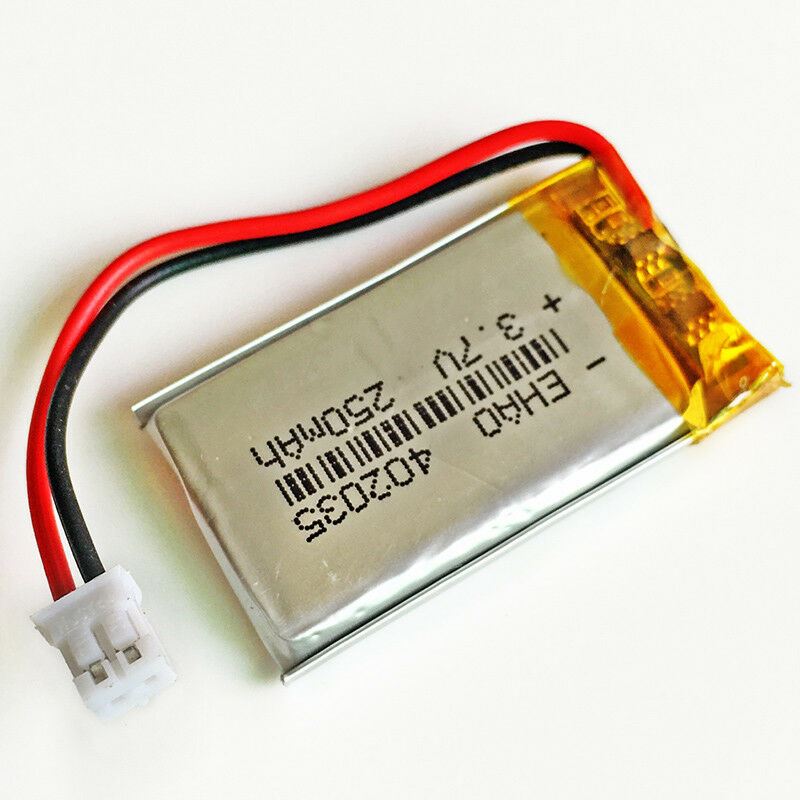 BATERIA 402035 LiPo 3.7V 250mAh Conector JST-PH 1.25mm 2 Pins mp4 GPS bluetooth