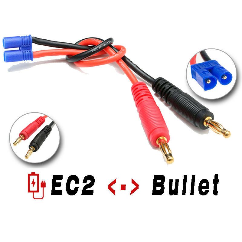 Cable de Alimentación Enchufe EC2 to 4.0mm Banana Plug Hubsan X4 H501S RC IMAX