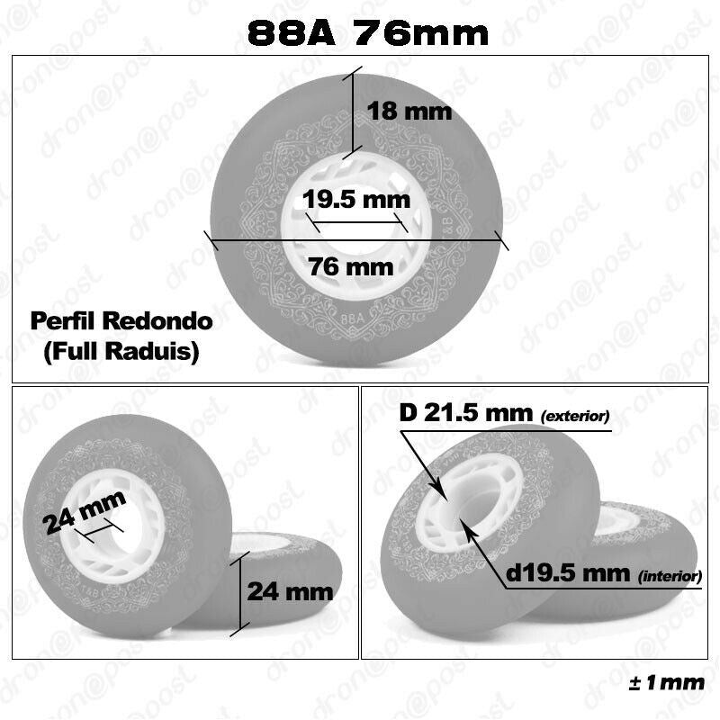 4 Ruedas 88A 76mm Patines en línea FSK Freestyle Slalom Sliding Street Braking