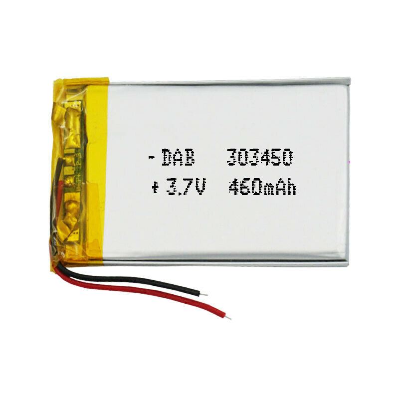 BATERÍA 303450 LiPo 3.7V 460mAh 1S para teléfono portátil vídeo mp3 mp4 luz led