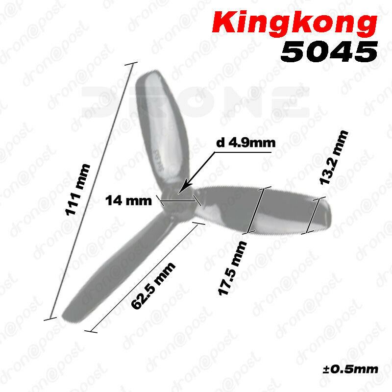 Hélice Tripala Kingkong 5045 5x4.5x3 drone carreras FPV cuchillas hélice tres