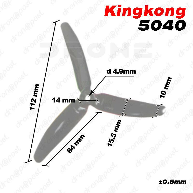 Hélice Tripala Kingkong 5040 5x4x3 drone carreras FPV cuchillas hélice tres