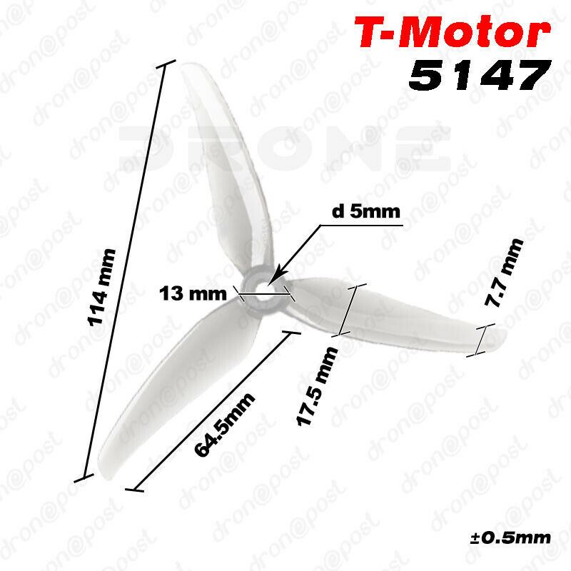 Hélice Tripala 5147 Motores T-5147 drone carreras FPV tres cuchillas hélice