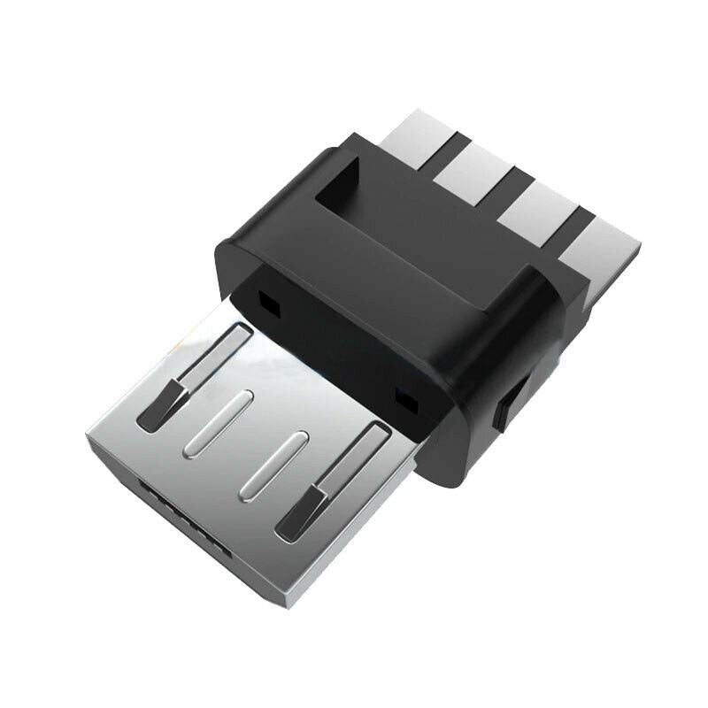 5 Conectores Micro USB macho de Cable DIY Kit con cubre negro Mini terminales