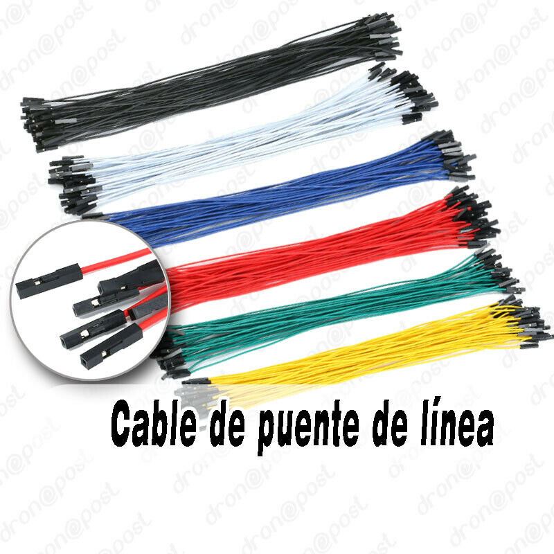 10 Cables puente línea 25cm 1P conector hembra Multicolores Flexible Set Drone