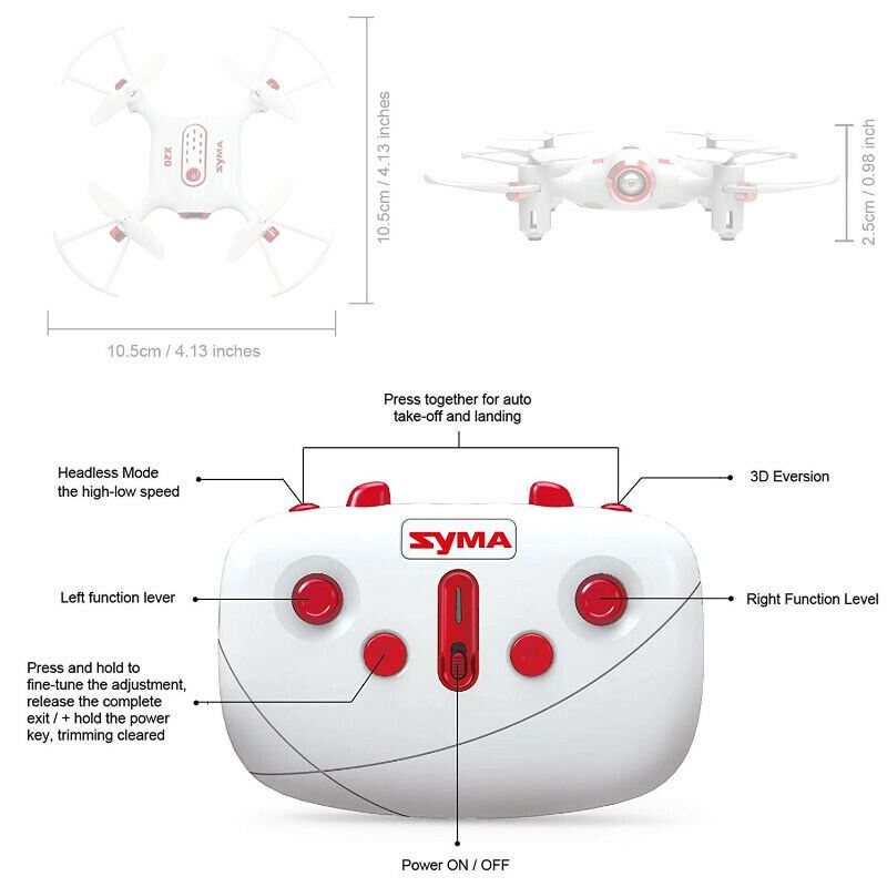 Mando Control remoto Syma X20 X20W Transmisor helicóptero UAV Quadcopter RC