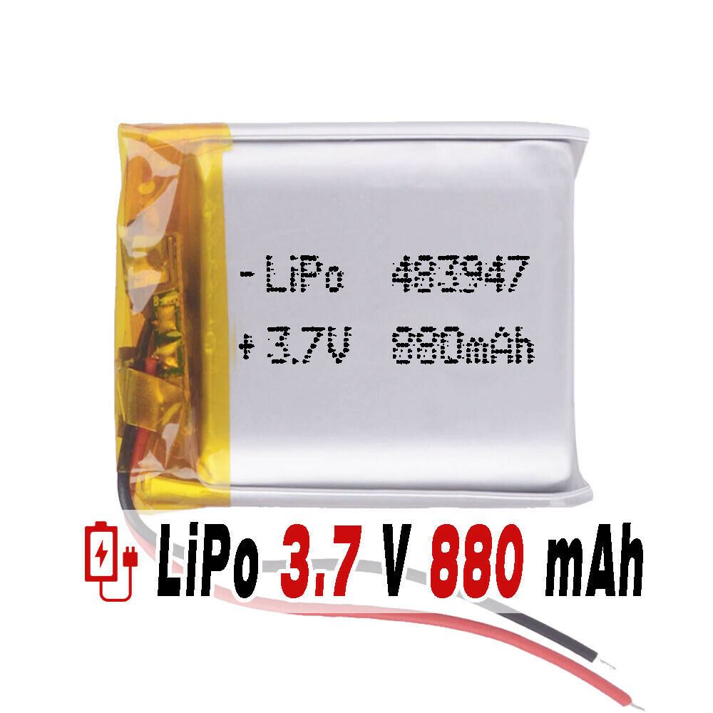 BATERÍA 483947 LiPo 3.7V 880mAh 1S para teléfono portátil vídeo mp3 mp4 luz led