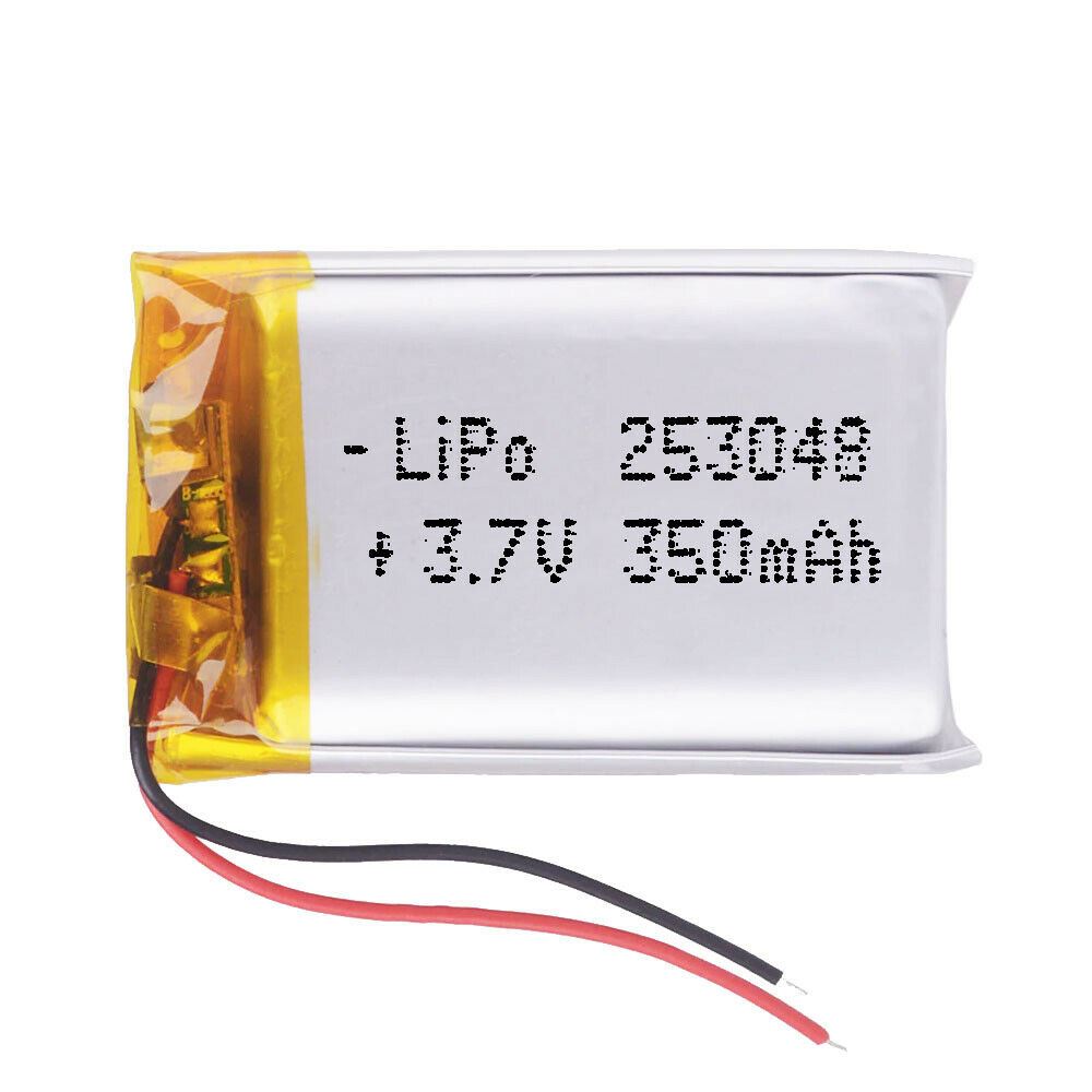 Batería 253048 LiPo 3.7V 350mAh 1.295Wh 1S 5C Liter Energy Battery para Electrónica Recargable teléfono portátil vídeo smartwatch reloj GPS - No Apta para Radio Control 50x30x3mm (350mAh|253048)