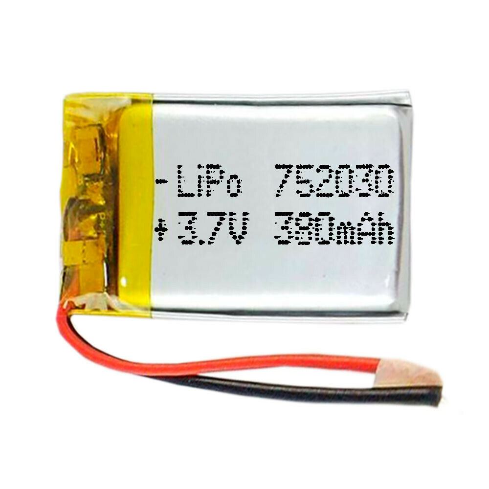 BATERÍA 752030 LiPo 3.7V 380mAh 1S para teléfono portátil vídeo mp3 mp4 luz led