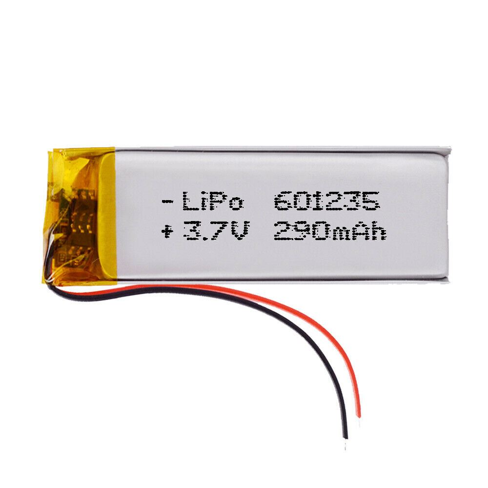 BATERÍA 601235 LiPo 3.7V 290mAh 1S teléfono portátil vídeo mp3 mp4 luz led gps