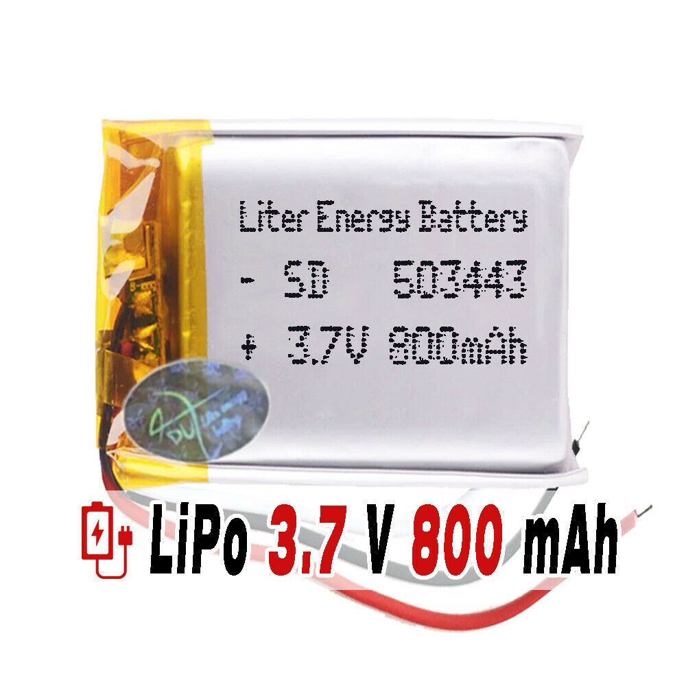 BATERÍA 503443 3.7V 800mAh LiPo 3 Cables 1S teléfono bluetooth e-book vídeo gps