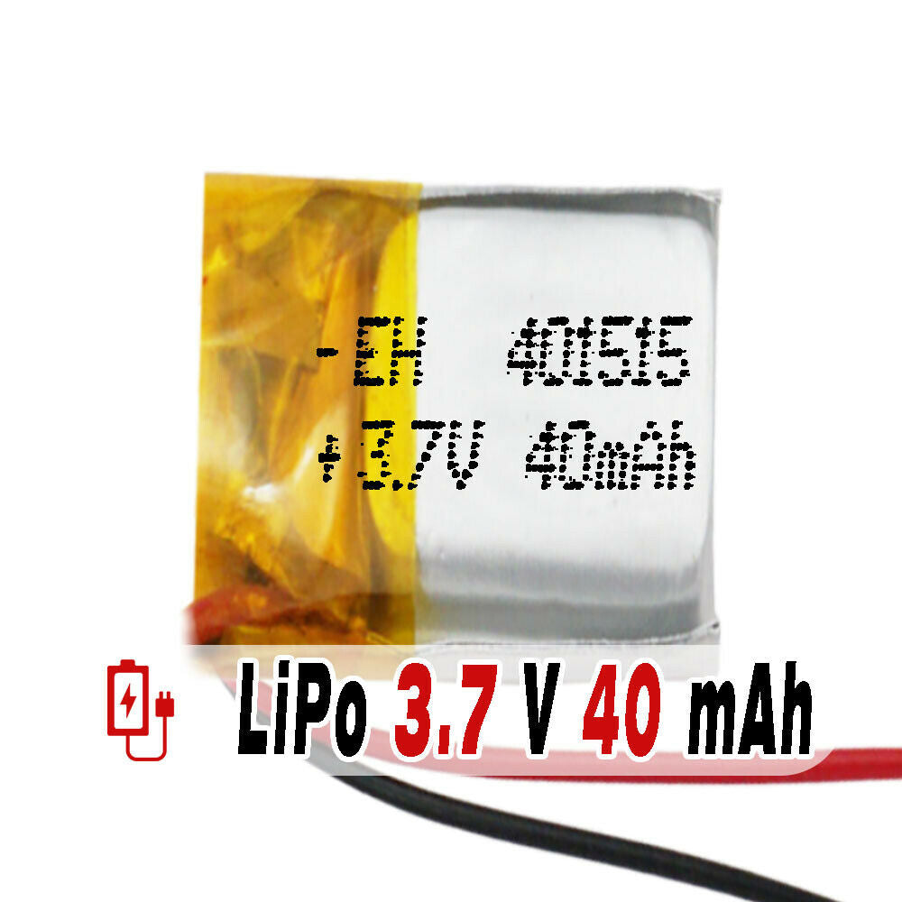 Batería 401515 LiPo 3.7V 40mAh 0.148Wh 1S 5C Liter Energy Battery para Electrónica Recargable teléfono portátil vídeo smartwatch reloj GPS - No apta para Radio Contro 17x15x4mm