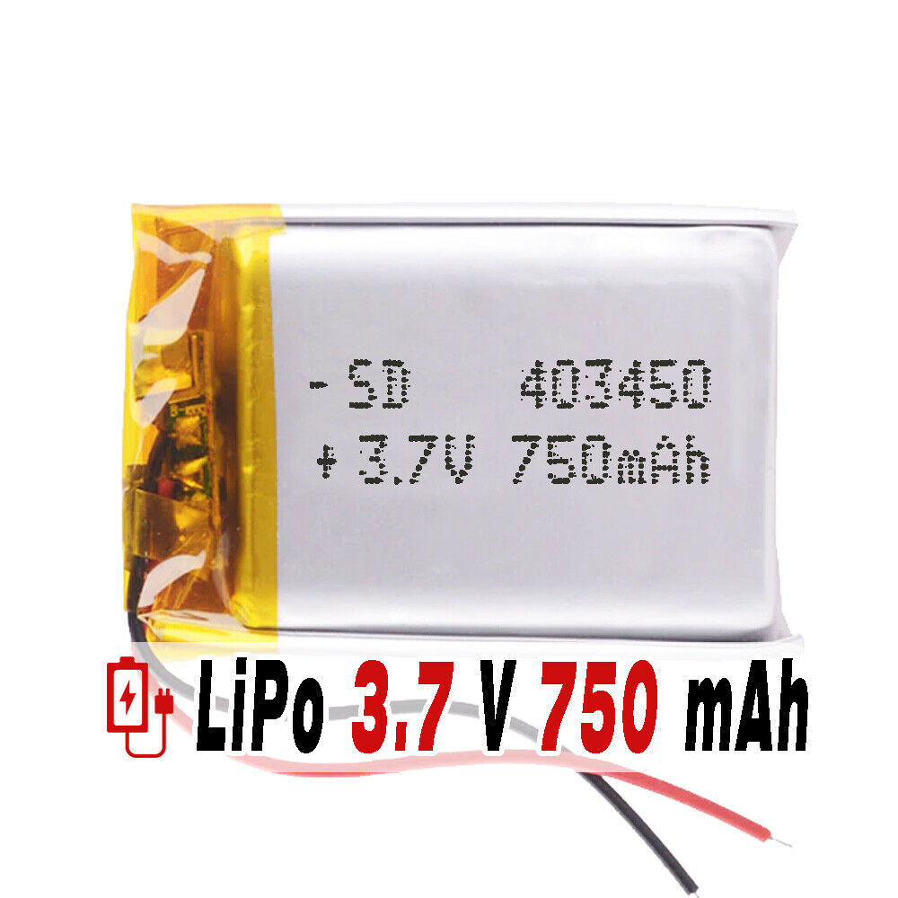 BATERÍA 403450 LiPo 3.7V 750mAh 1S teléfono portátil vídeo mp3 mp4 luz led gps