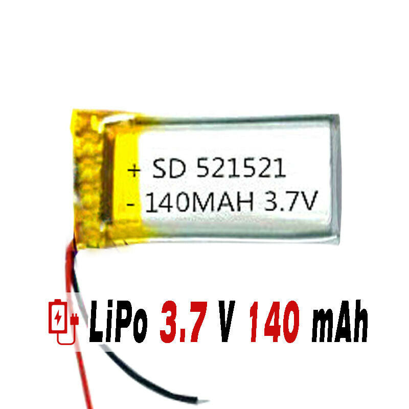BATERÍA 521521 LiPo 3.7V 140mAh 1S para teléfono portátil vídeo mp3 mp4 luz led