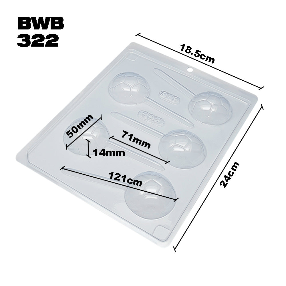 BWB 322 Molde Piruleta bola para chocolate caliente Forma Simples de 5 Cavidades 30g Material Plástico PET Transparente Tridimensional Bombones Accesorios y utensilios de reposteria