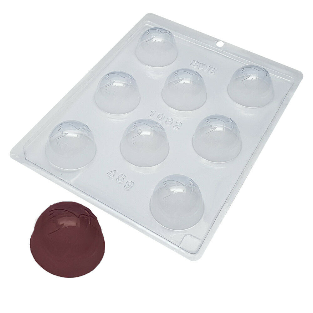 BWB 1092 Molde Trufa de paz para chocolate caliente Forma Simples de 8 Cavidades 45g Material Plástico PET Transparente Tridimensional Bombones Accesorios y utensilios de reposteria