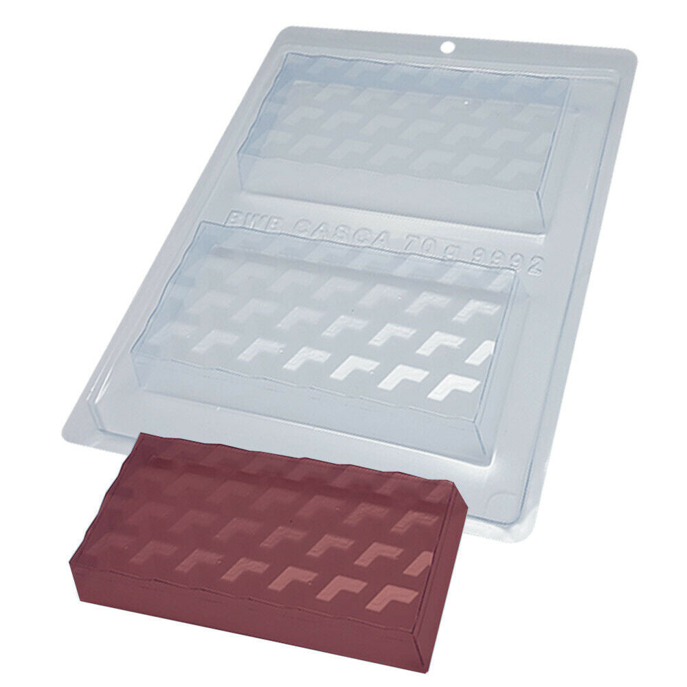BWB 9992 Molde Especial 3 partes Tabletas Espejismo 3D Forma con silicona para chocolate caliente 2 Cavidades 70-250g Plástico PET Tridimensional Accesorios y utensilios reposteria