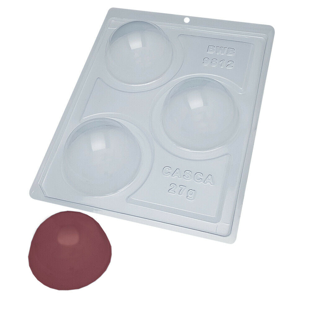 BWB 9812 Molde Especial 3 partes Esfera 70mm para chocolate caliente de silicona