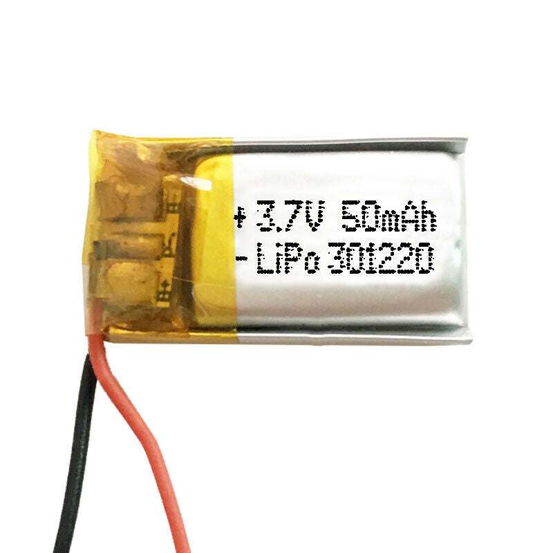 Batería 301220 LiPo 3.7V 50mAh 0.185Wh 1S 5C Liter Energy Battery para Electrónica Recargable teléfono portátil vídeo smartwatch reloj GPS - No apta para Radio Control 22x12x4mm (50mAh|301220)