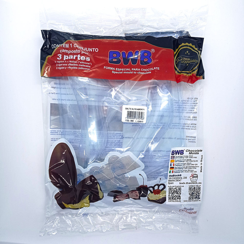 BWB 868 Molde Tacones altos Novios Especial 3 partes Forma con silicona para chocolate caliente de 2 Cavidades 140-365g Plástico PET Tridimensional Accesorios y utensilios de reposteria