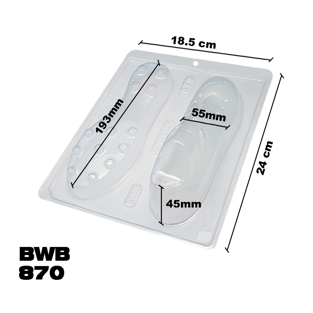 BWB 870 Molde Especial 3 partes Bota fútbol con silicona para chocolate caliente