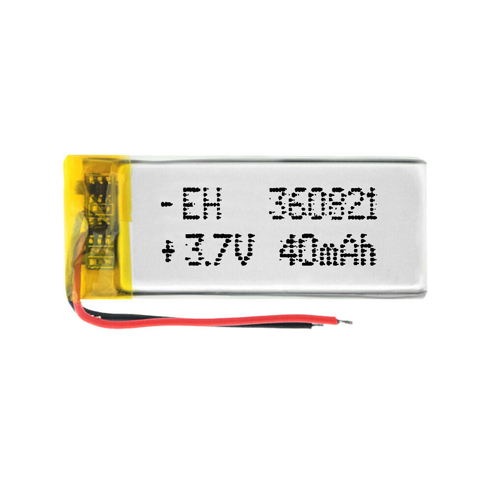 Batería 360821 LiPo 3.7V 40mAh 0.148Wh 1S 5C Liter Energy Battery para Electrónica Recargable teléfono portátil vídeo smartwatch reloj GPS - No apta para Radio Contro 23x8x4mm