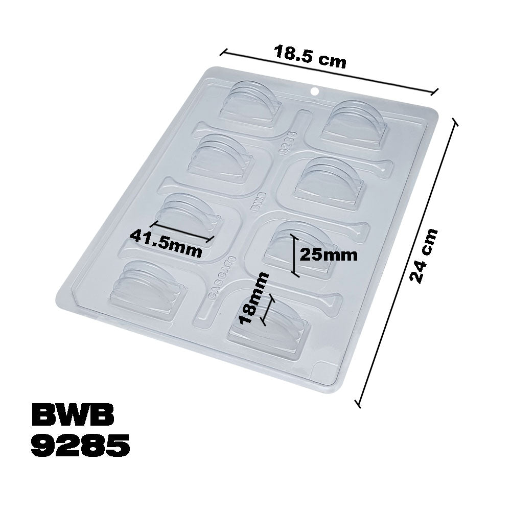 BWB 9285 Molde Especial 3 partes Macarons Forma con silicona para chocolate caliente de 8 Cavidades 7-22g Plástico PET Tridimensional Accesorios y utensilios de reposteria