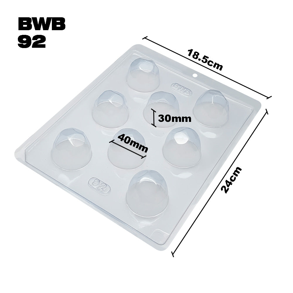 BWB 92 Molde Trufa marcada para chocolate caliente Forma Simples de 8 Agujeros