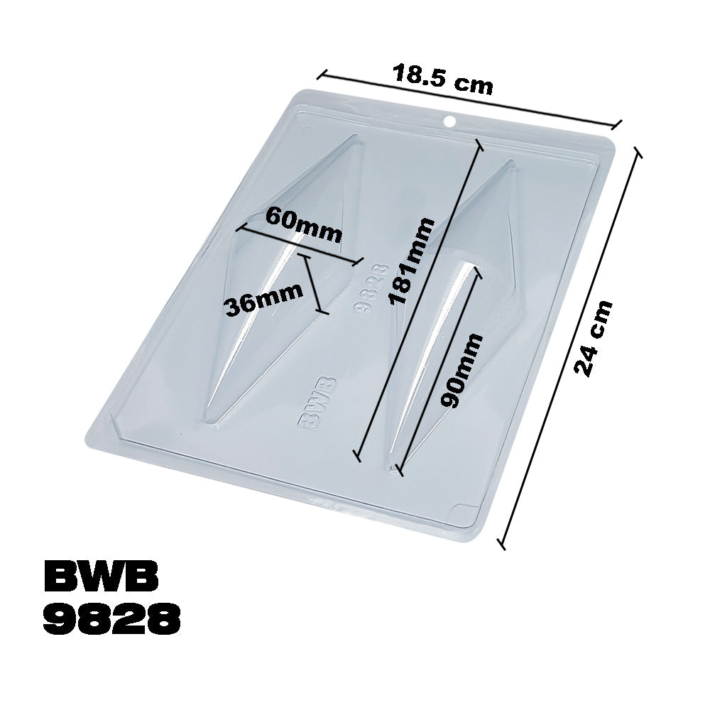 BWB 9828 Molde Especial 3 partes Cono gigante Forma con silicona para chocolate caliente de 2 Cavidades 20-100g Plástico PET Tridimensional Accesorios y utensilios de reposteria