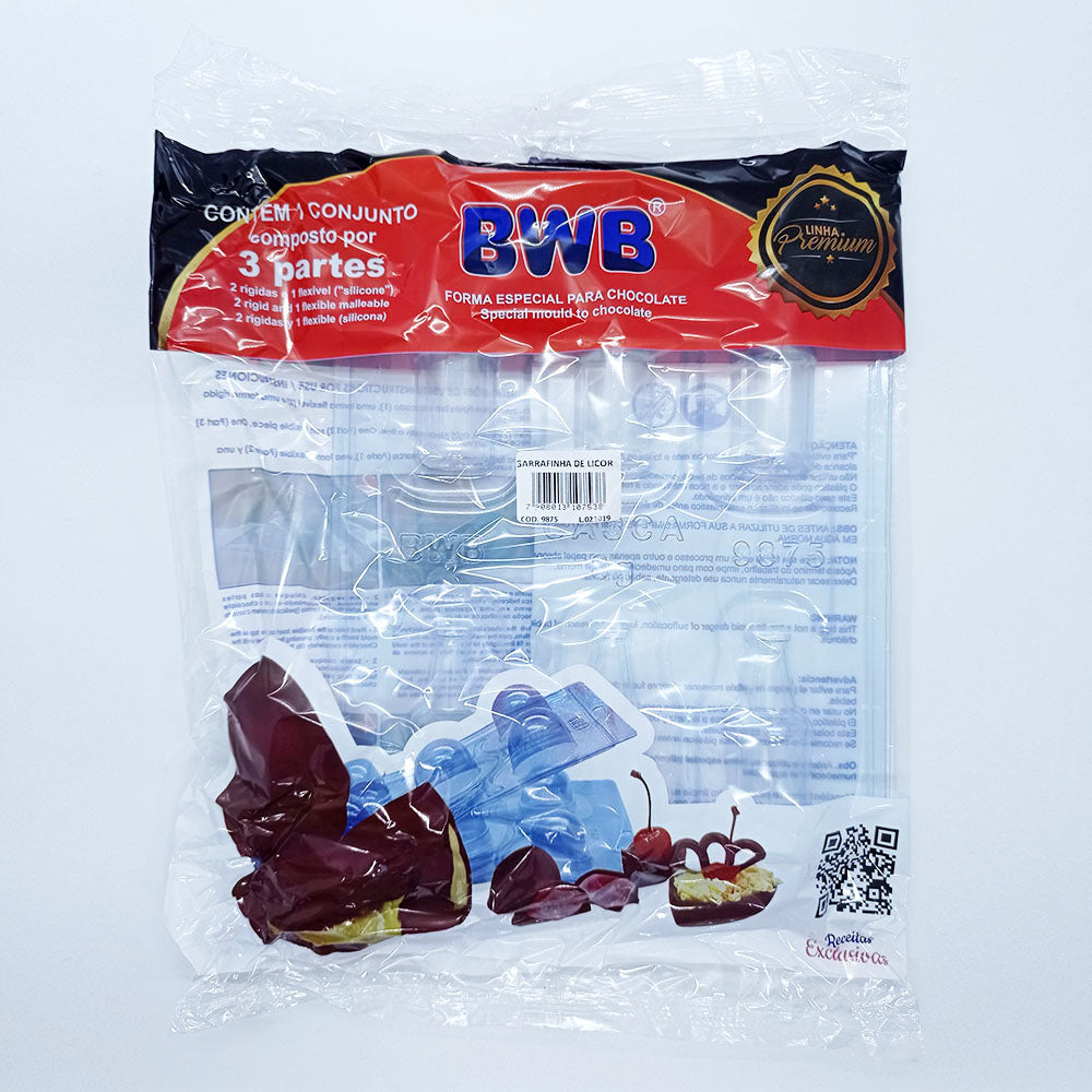 BWB 9875 Molde Especial 3 partes Botella de licor Simple para chocolate caliente